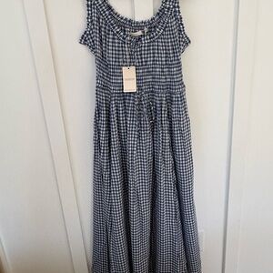 Doen Blue Gingham Maxi Dress